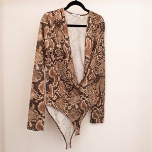 ZARA Snake Print Bodysuit